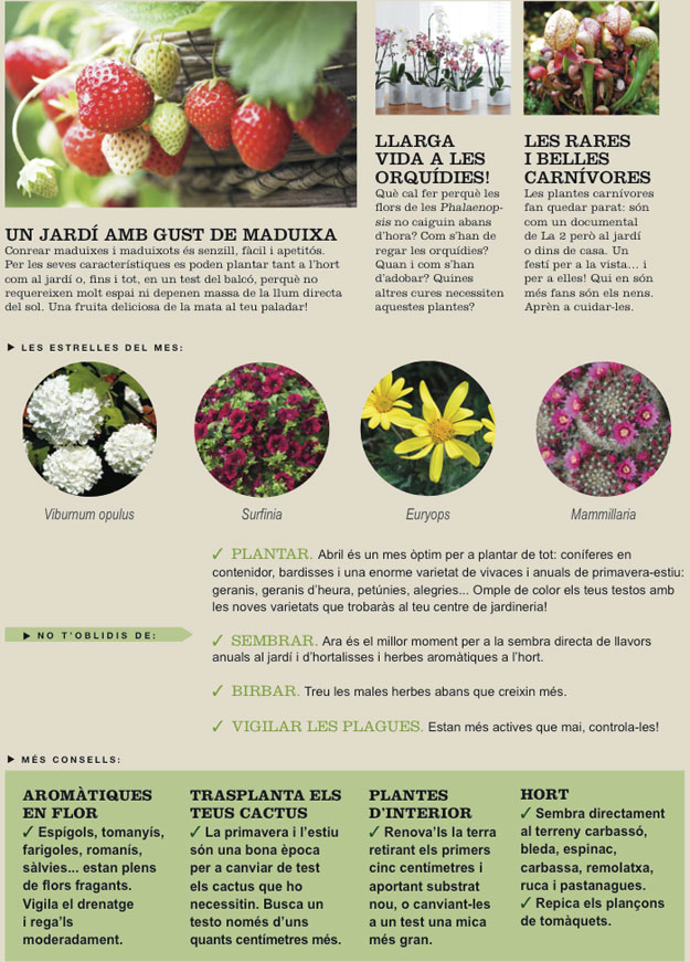 Agenda del jardí d´Abril