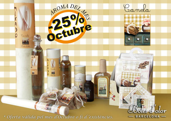 Canela: aroma del mes de Boles d’Olor amb 25% de descompte.