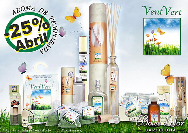 Vent Verd: aroma del mes de Boles d’Olor amb 25% de descompte.