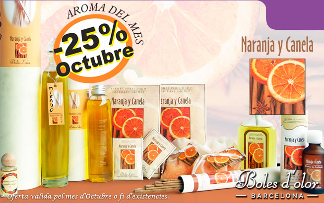 Naranja y Canela: aroma del mes de Boles d’Olor amb 25% de descompte.