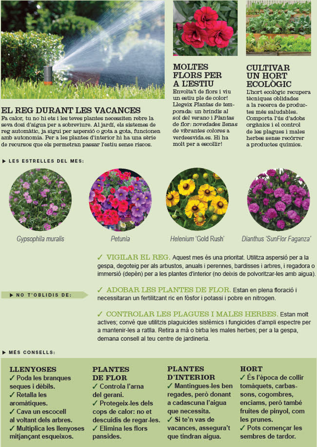 Agenda de l´Hort i Jardí de Juliol.
