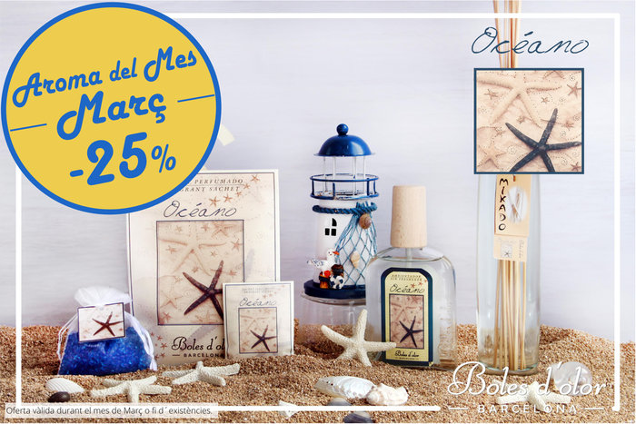 «Océano”: aroma del mes de Boles d´Olor amb un 25% de descompte.