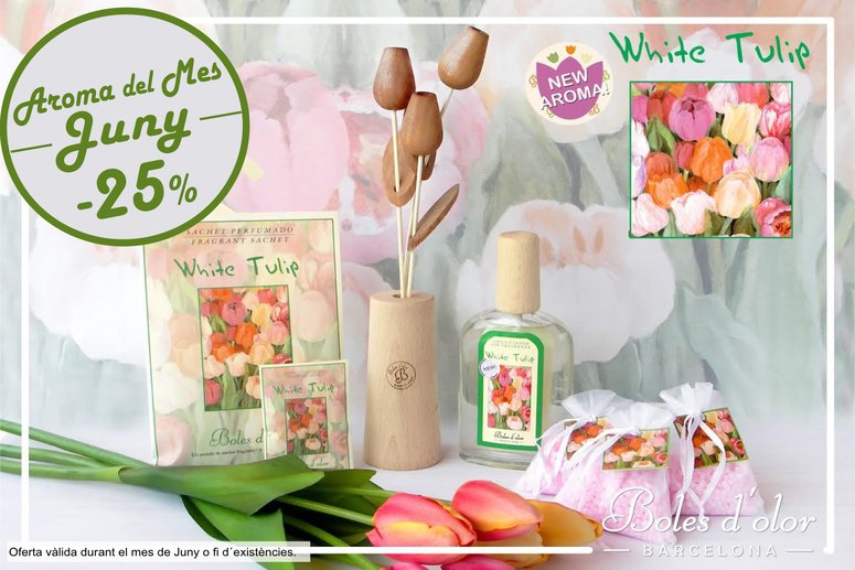 «White Tulip”: aroma del mes de Boles d´Olor amb un 25% de descompte.