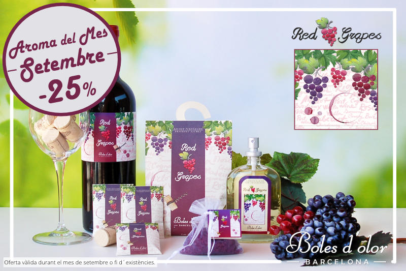 «Red Grapes”: aroma del mes de Boles d´Olor amb un 25% de descompte.
